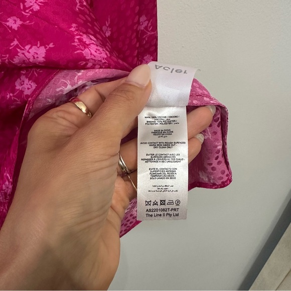 Acler Evanston Satin Blouse In Pink - Picture 11 of 13